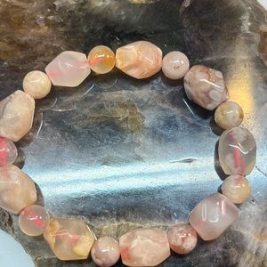 Flower agate crystal bracelet